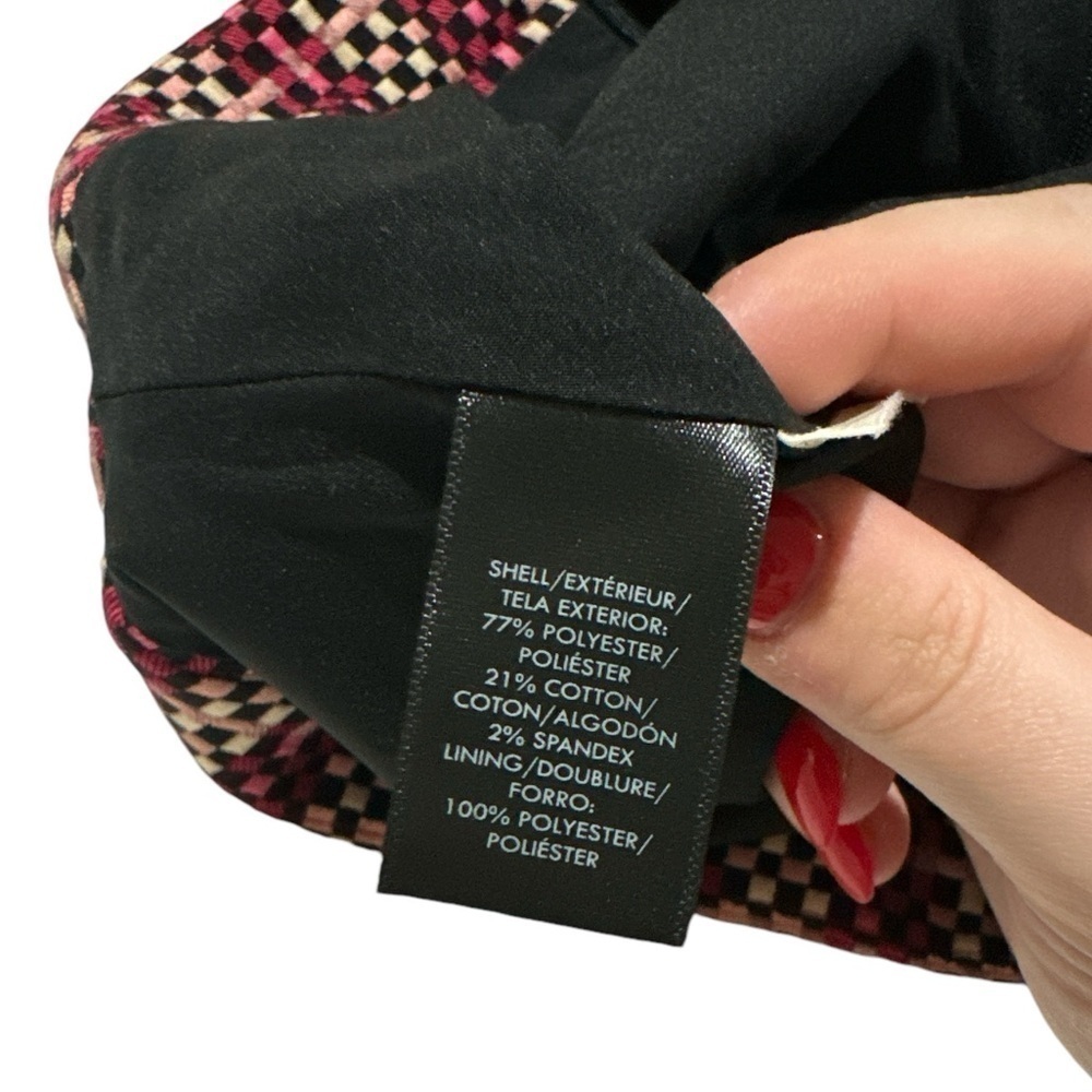 Ann Taylor Black & Pink Grid Jacquard Skirt - Picture 8 of 8